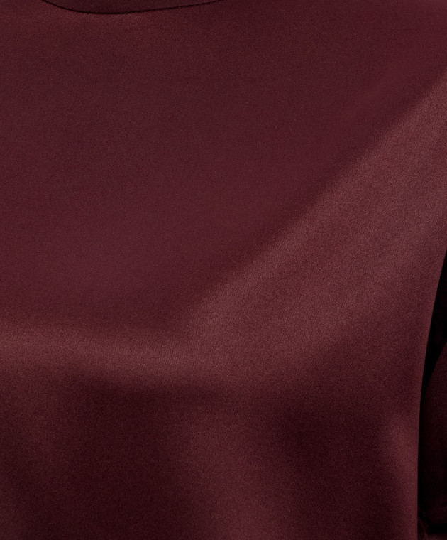 Brunello Cucinelli Бордовий топ із шовку MPC59EH500 зображення 5