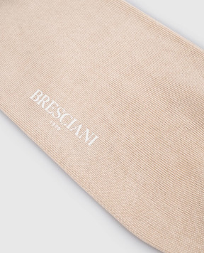 Bresciani Бежеві короткі шкарпетки з бавовни MP009RI0006BR