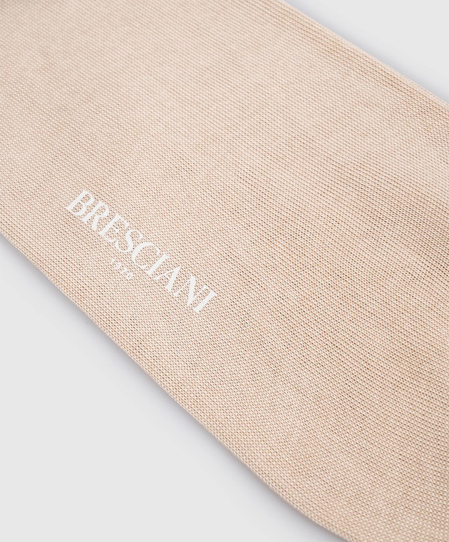 Bresciani Бежеві короткі шкарпетки з бавовни MP009RI0006BR зображення 2