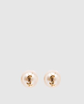 Saint Laurent Асимметричные серьги с бусинами CASSANDRE 691563Y1526