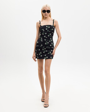 Dolce&Gabbana Черное платье мини с шелком F663HTFSA9C