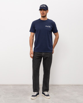 Sporty & Rich Голубая футболка с принтом логотипа TO04365264BL106