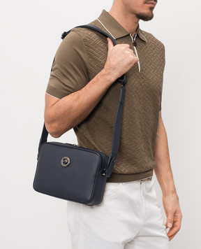 Stefano Ricci Синяя кожаная сумка с фактурной эмблемой ND263GTUMR