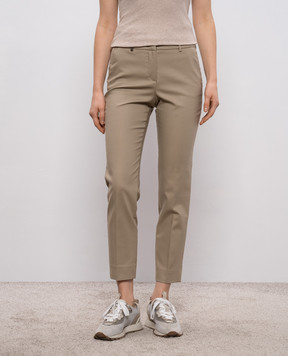 Peserico Штани кольору хакі з патчем M04716J001953