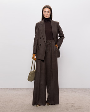 Max Mara Коричневые брюки PANTONE из шерсти MXSPANTONE