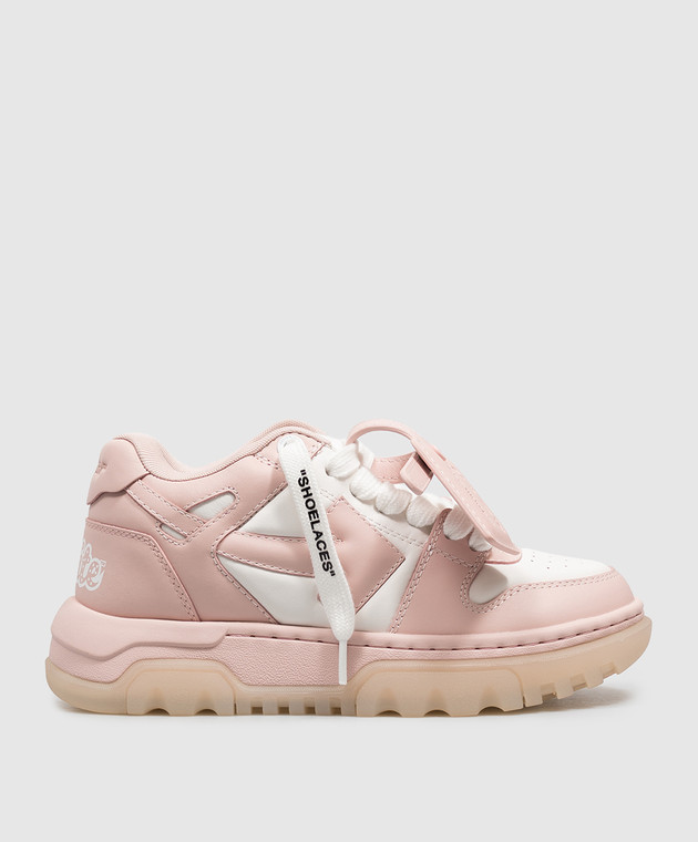 Off-White Рожеві шкіряні кросівки OOO Chunky OF05743655