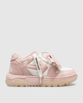 Off-White Рожеві шкіряні кросівки OOO Chunky OF05743655