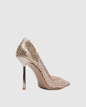 Le Silla Золотые туфли Gilda с кристаллами 4190E090BXPPSTE