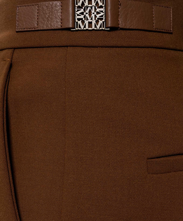 Max Mara Коричневые брюки ACINO из шерсти MXMACINO изображение 5