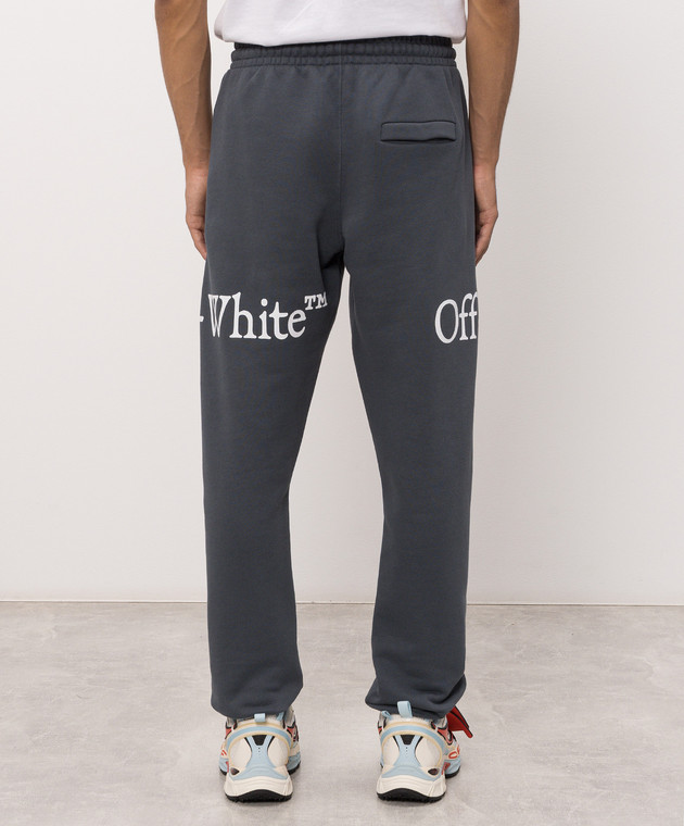 Off-White Синие спортивные брюки с принтом логотипа 44MCH057F26F001 изображение 4