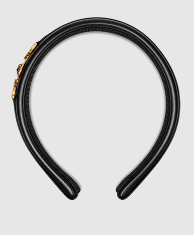 Черный кожаный обруч Medusa