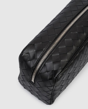 Bottega Veneta Чорний шкіряний несесер Intrecciato 729295VCPQ1
