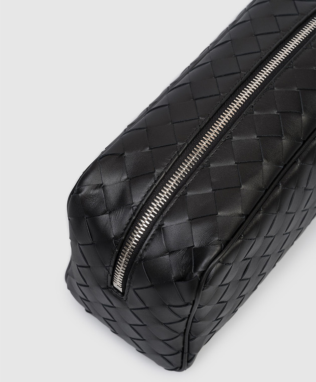 Bottega Veneta Чорний шкіряний несесер Intrecciato 729295VCPQ1 зображення 3