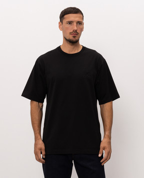Dolce&Gabbana Чорна футболка з фактурною монограмою логотипа DG G8PN9ZG7P7V