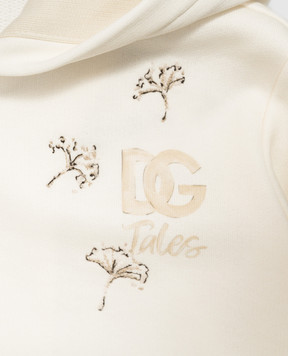 Dolce&Gabbana Дитяча спортивна куртка кольору айворі з принтом L1JWNYG7P8J
