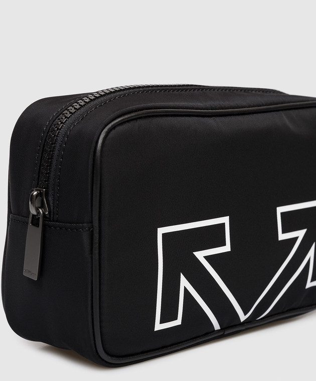 Off-White Черный несесер с принтом эмблемы OMNS02CC99FAB001 изображение 3