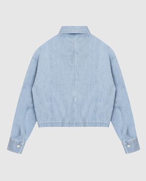 Brunello Cucinelli Детская голубая рубашка с цепочкой мониль BH192C865B