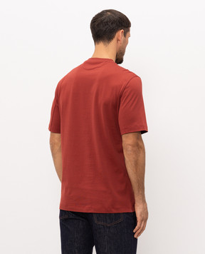 Brunello Cucinelli Терракотовая футболка с принтом эмблемы M0B138440