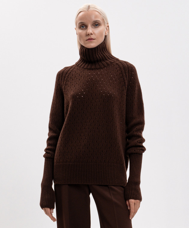 Ermanno Scervino Коричневий светр з кашеміру D495M324JBV зображення 3