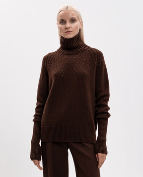 Ermanno Scervino Коричневий светр з кашеміру D495M324JBV