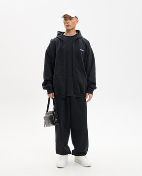 Vetements Чорна футболка з вишивкою логотипа ME76TR138BWm