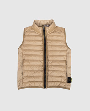Stone Island Детская коричневая пуховая жилетка с патчем логотипа L1S16G100002S00241012