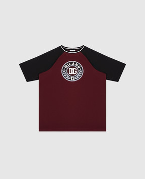 Dolce&Gabbana Дитяча бордова футболка з логотипом L4JTKAG7PUU812+