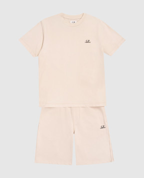 C.P. Company Дитячий бежевий костюм з принтом логотипа CMG005LAA1748