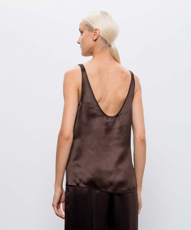 Tom Ford Коричневый топ из шелка TS2179FAX1868 изображение 4