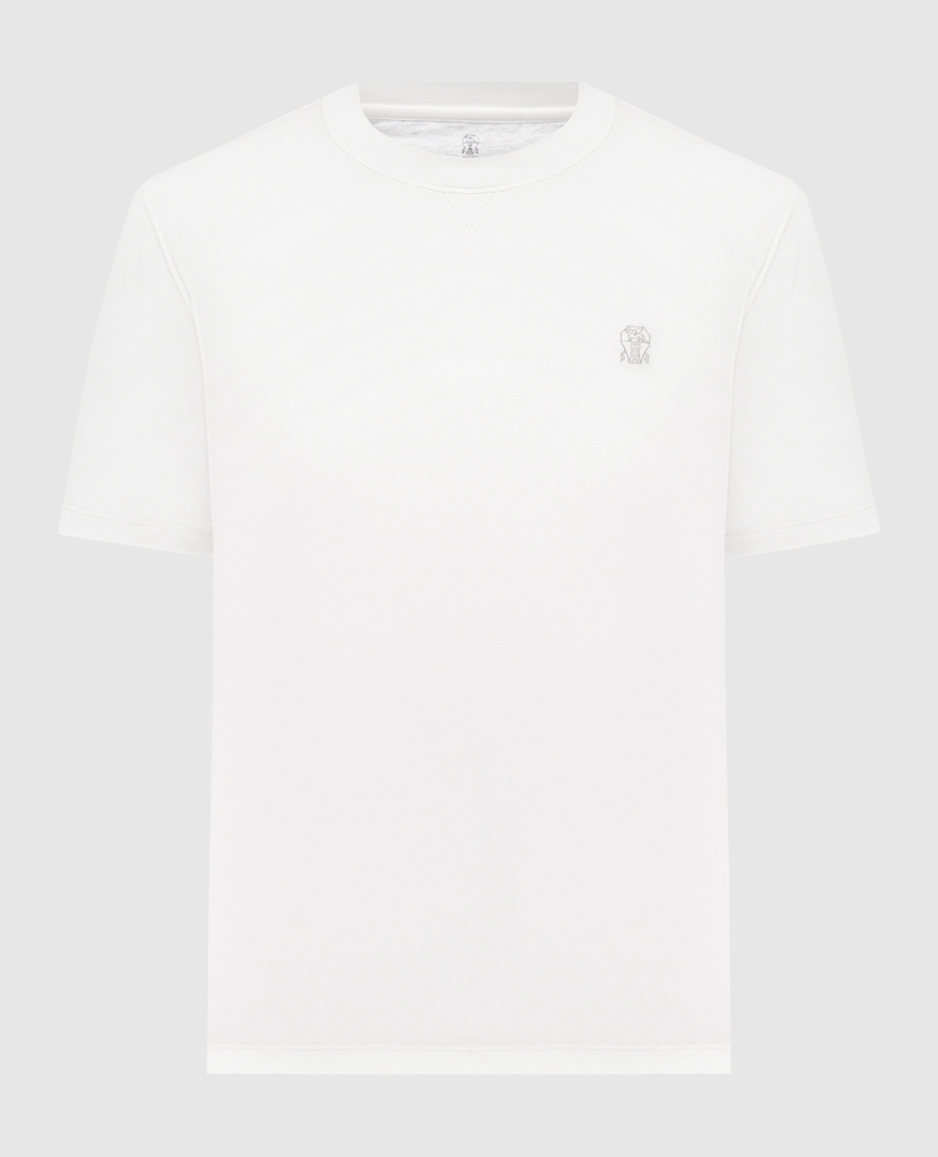Белая футболка с вышивкой эмблемы