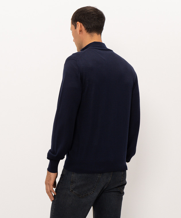 Doriani Cashmere Синій кардиган з вовни, шовку та кашеміру 18033Z79 зображення 4