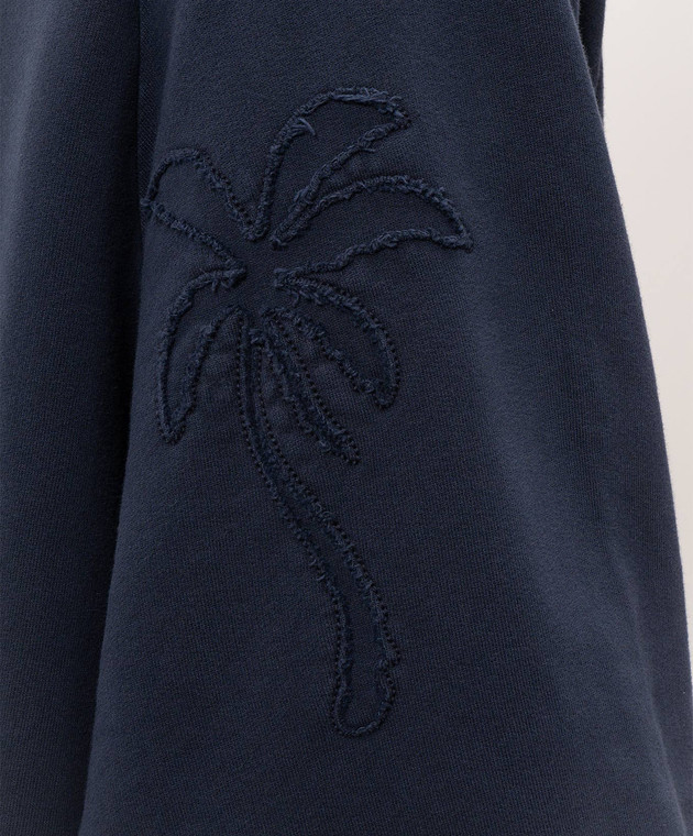 Palm Angels Синий свитшот с нашивкой логотипа PAMBA010FL001 изображение 5