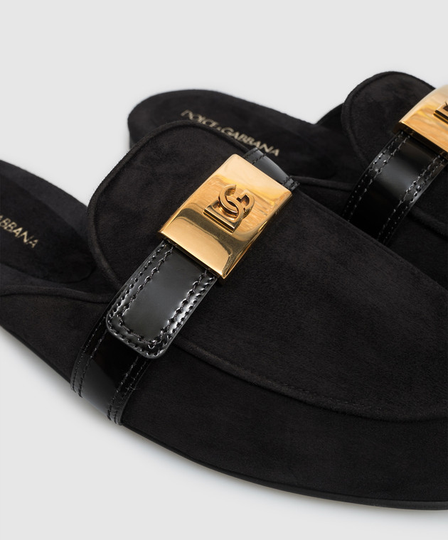 Dolce&Gabbana Черные замшевые мюли CI0231A3S71 изображение 5