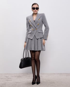 Balmain Сірий двобортний жакет з вовною FF0SI505JL17