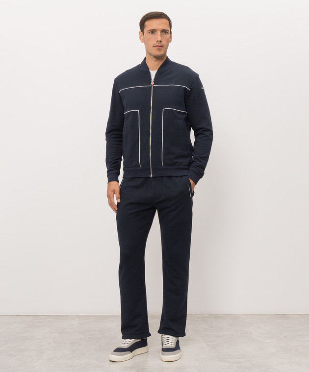 Kiton Синий спортивный костюм с вышивкой логотипа UMJ0031 изображение 3