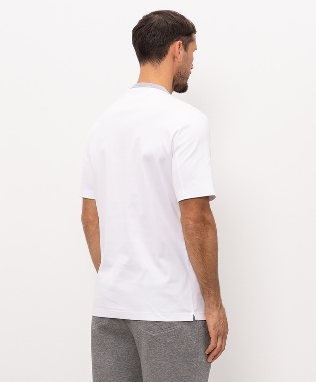 Brunello Cucinelli Белая футболка с вышивкой M0B131002G изображение 4