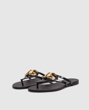 Dolce&Gabbana Чорні шльопанці з фактурною монограмою CW2418AY817