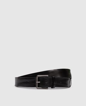 Max Mara Чорний шкіряний ремінь з логотипом BUCKLE40XLONG