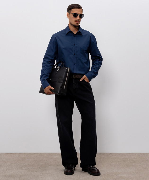 Balmain Синя сорочка з вишивкою логотипа HH1HS590CG76 зображення 2