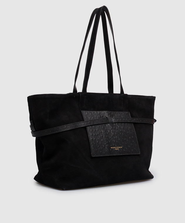 Gianni Chiarini Черная замшевая сумка-тоут BS12696CMSTEMU изображение 3