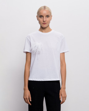 Twinset Белая футболка с брошью 262TP2300