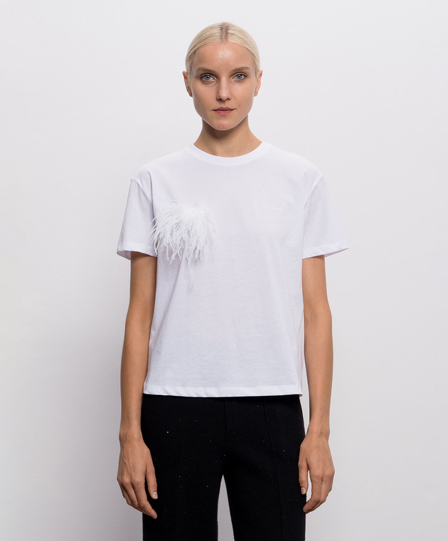 Twinset Белая футболка с брошью 262TP2300 изображение 3