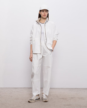 Brunello Cucinelli Белая ветровка с нашивкой эмблемы MB4227719