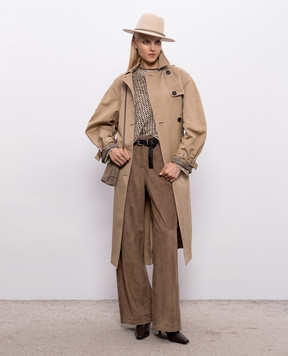 Brunello Cucinelli Бежевый тренч с цепочкой мониль ML5979963P