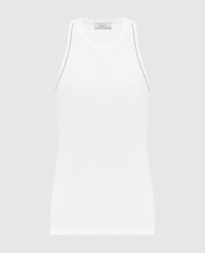 Peserico Белый топ в рубчик с цепочкой S08781J005669