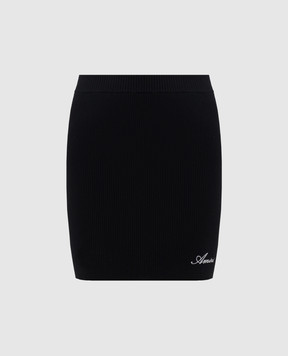 AMIRI Черная юбка с контрастной вышивкой AW326SK001