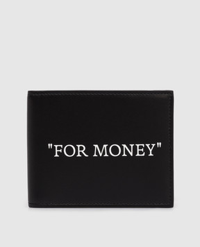 Off-White Черный кожаный портмоне Quote Bifold OMNC074C99LEA001