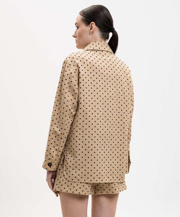 Max Mara Коричневая рубашка с леном в горох MSTPANINO изображение 4