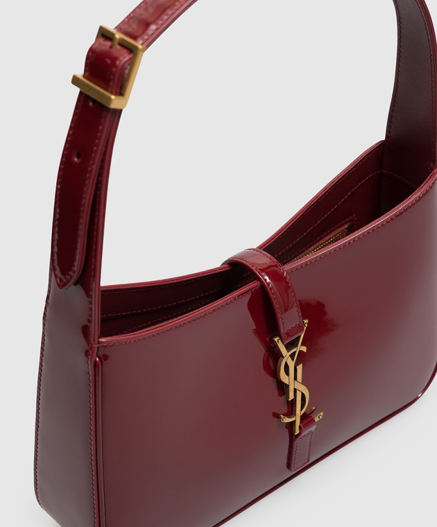 Saint Laurent Бордова шкіряна лакована сумка LE 5à7 657228B870W зображення 4