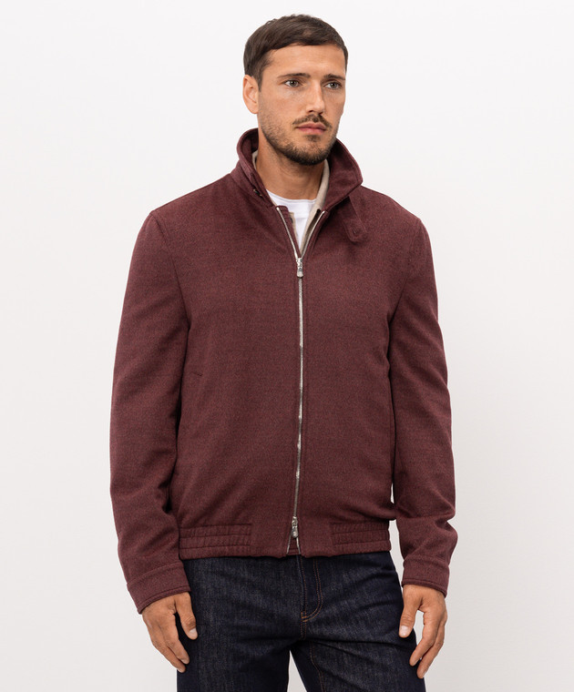 Brunello Cucinelli Бордова куртка з вовни MV4676379 зображення 3